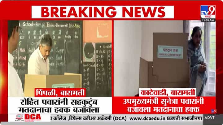 Zilla Parishad Election 2026 | सुनेत्रा पवारांसह दिग्गजांनी बजावला मतदानाचा हक्क; मतदानासाठी लागल्या मतदारांच्या लांबच लांब रांगा Zilla Parishad Election 2026 | सुनेत्रा पवारांसह दिग्गजांनी बजावला मतदानाचा हक्क; मतदानासाठी लागल्या मतदारांच्या लांबच लांब रांगा