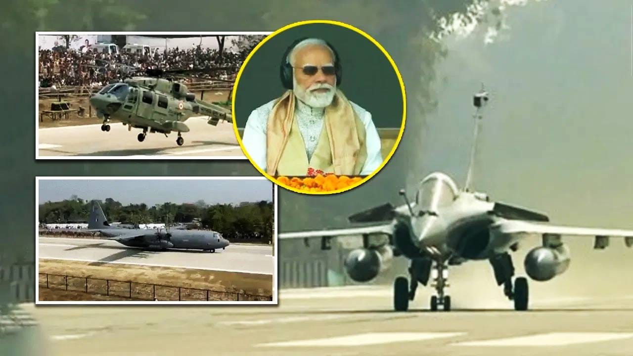 आसाममध्ये लष्काराची कमाल; महामार्गावर बांधलेल्या हवाई पट्टीवर उतरले पंतप्रधानांचे विमान आसाममध्ये लष्काराची कमाल; महामार्गावर बांधलेल्या हवाई पट्टीवर उतरले पंतप्रधानांचे विमान