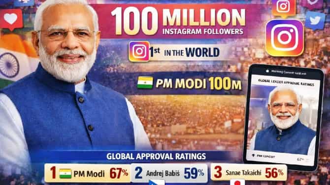 PM Modi: इन्स्टावर मोदींचा डंका...तरुणाईच्या गळ्यातील ताईत, 10 कोटी फॉलोअर्स असलेले जगातील पहिले नेते, ट्रम्प यांना टाकले मागे