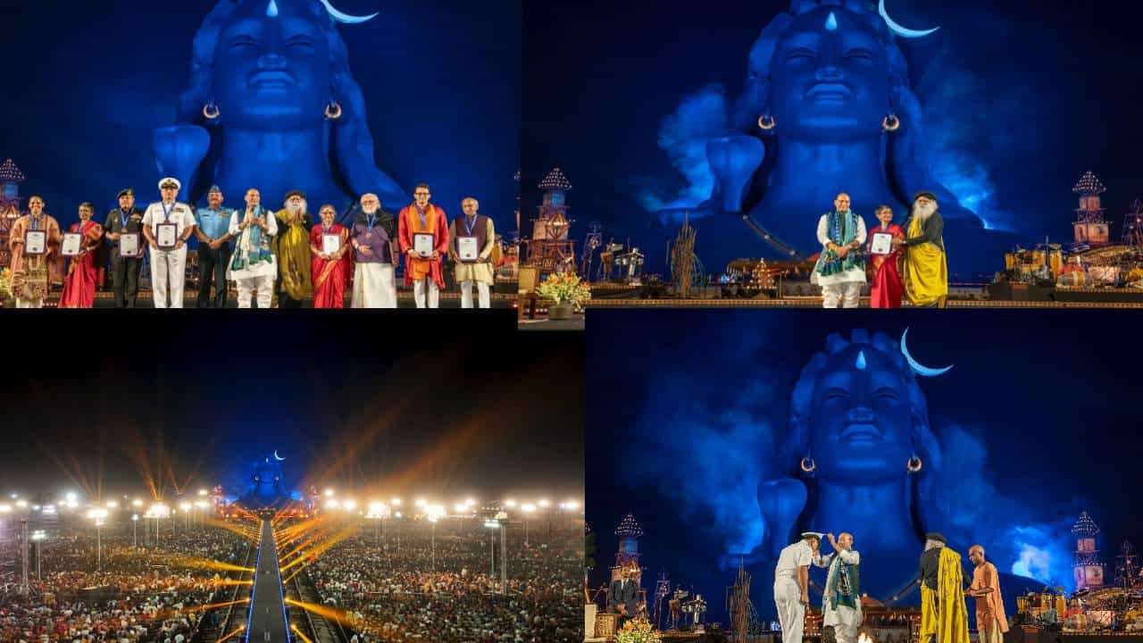Isha Mahashivratri 2026 : राष्ट्रनिर्मितीची खरी सुरुवात अंतर्गत परिवर्तनातूनच... राष्ट्रनिर्मितीत असमान्य योगदान देणाऱ्यांचा राजनाथ सिंह यांच्या हस्ते गौरव
