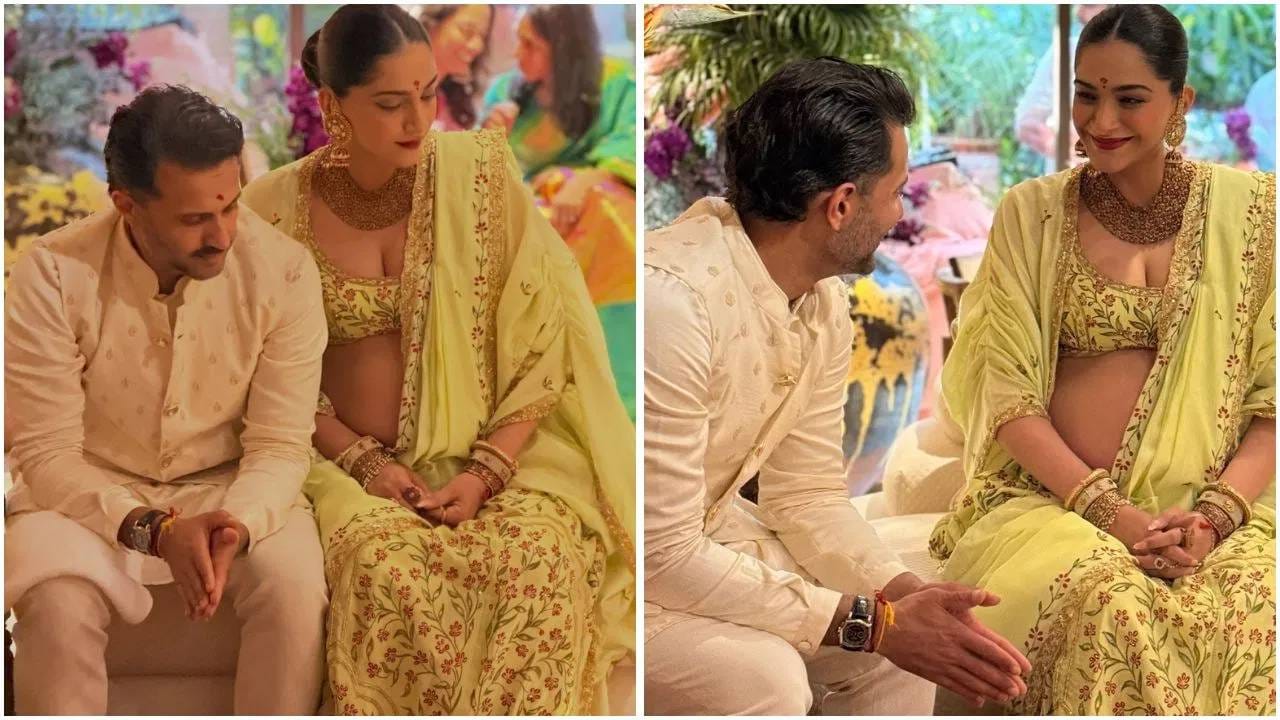 अभिनेते अनुपम खरे सुद्धा या प्रसंगी उपस्थित होते. इन्स्टाग्राम स्टोरीवर सोनम सोबत फोटो शेअर करताना लिहिलं डोहाळे जेवणाच्या शुभेच्छा. यावेळी सोनम सोबत पती आनंद सुद्धा तिथे होता. त्यावेळी आनंदची नजर सोनमवरच खिळलेली. त्याची नजर आपल्या पार्टनरवरुन हटतच नव्हती. 