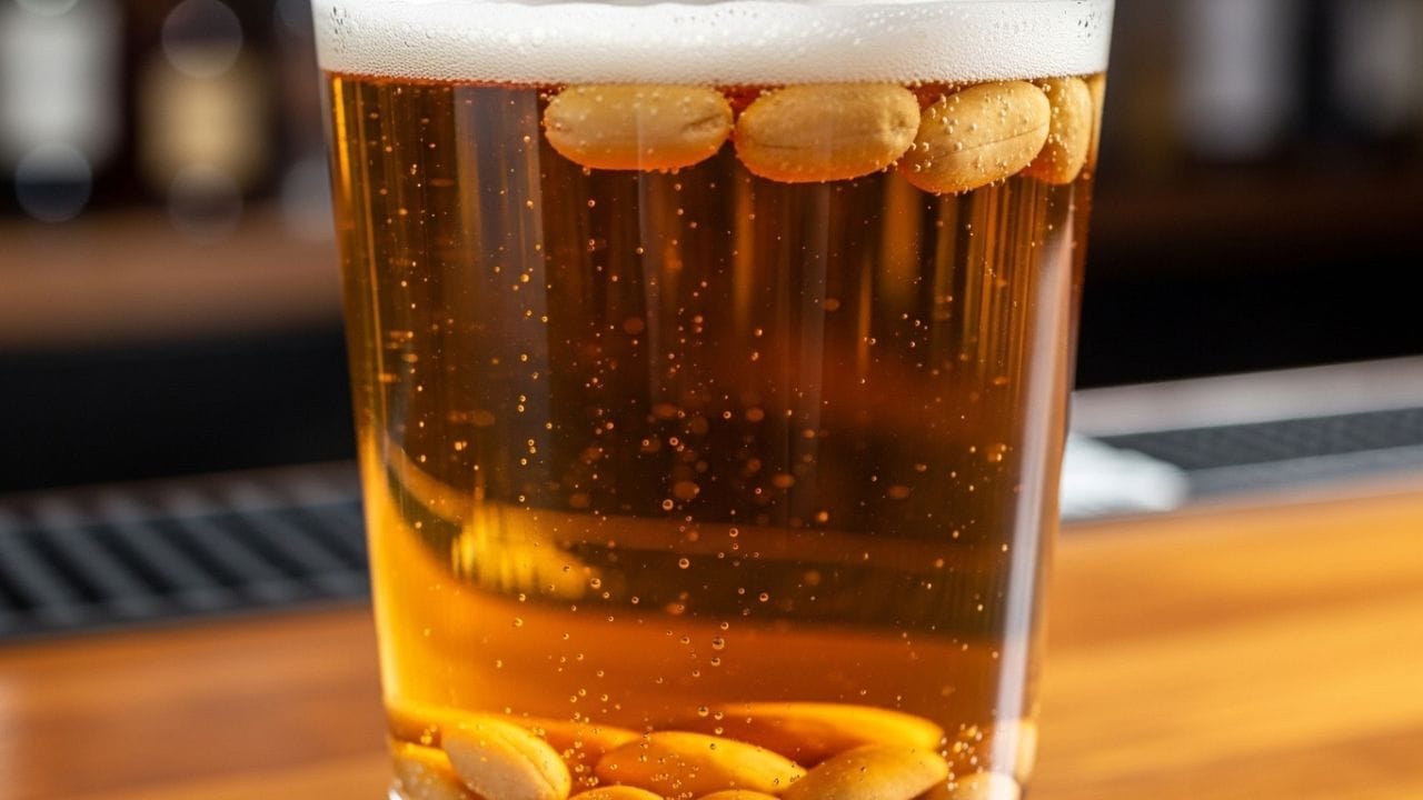 'रिसर्च गेट' या वेबसाईटवरील ब्राझिलियन संशोधक लुईझ परेरा यांनी यामागचे कारण काय याची माहिती दिली आहे. शेंगदाणे हे बिअरपेक्षा वजनाने जड (जास्त घनता असलेले) असतात. त्यामुळे ग्लासमध्ये टाकल्यावर ते सुरुवातीला तळाशी जाऊन बसतात.