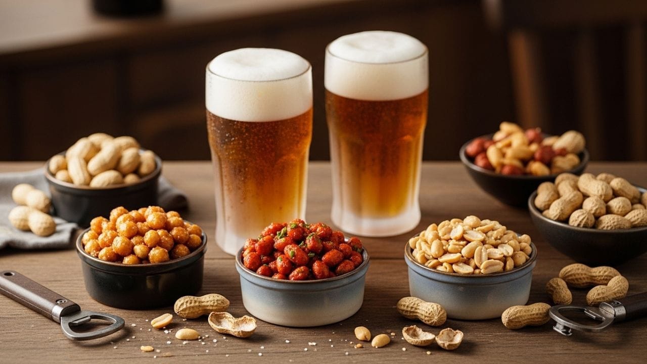 बिअरमध्ये असलेल्या कार्बन डायऑक्साइडचे (CO2) शेकडो लहान बुडबुडे शेंगदाण्याच्या पृष्ठभागावर जमा होऊ लागतात. शेंगदाणे हे या बुडबुड्यांसाठी 'केंद्रक' (Nuclei) म्हणून काम करतात.