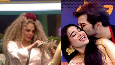 Bigg Boss Marathi : घटस्फोटित हिरोचं अभिनेत्रीला Kiss, संतापलेल्या राखी सावंतने केसच कापले