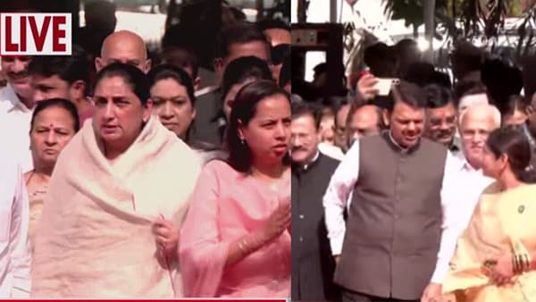 मुख्यमंत्री फडणवीस आणि उपमुख्यमंत्री सुनेत्रा पवार विधानभवनात दाखल