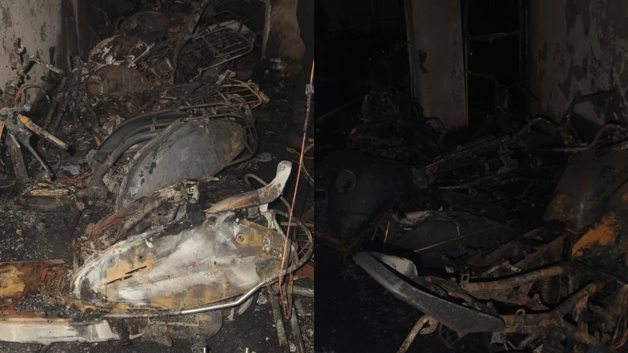 आगीच्या झळा आणि धुरामुळे त्यांना त्रास झाला असून, तातडीने त्यांना स्थानिक ऑप्टिलाईट हॉस्पिटलमध्ये उपचारासाठी दाखल करण्यात आले आहे. या आगीत रहिवाशांच्या २९ दुचाकींचे सांगाडे उरले असून लाखो रुपयांचे आर्थिक नुकसान झाले आहे.