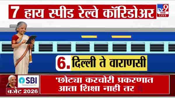 Union Budget 2026 : 7 हाय स्पीड रेल्वे कॉरिडॉरची घोषणा! मुंबई-पुणे मार्गाचाही समावेश