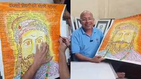 दोन दिवसांची मेहनत, 422 किल्ल्यांची नावं अन्, शिवछत्रपतींचे खास चित्र.