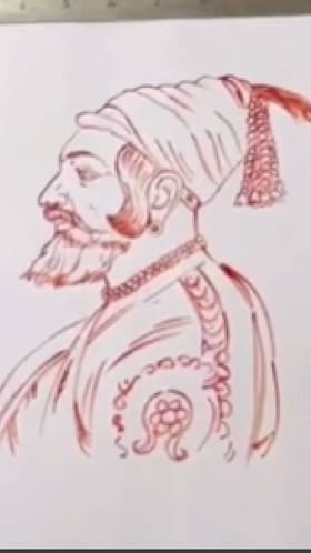 स्वत:च्या रक्ताने रेखाटले शिवाजी महाराजांचे चित्र.