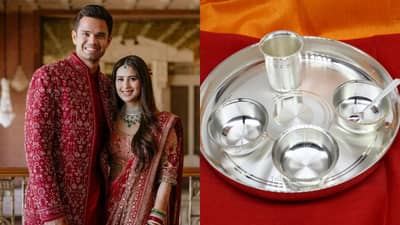 अर्जुन तेंडुलकरच्या लग्नात शाही थाट, चांदीच्या थाळीमध्ये पाहुण्यांसाठी जेवणाची व्यवस्था