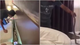 हॉटेलच्या रुममध्ये घुसला कोब्रा, झोपताना मानेजवळ आला, VIDEO VIRAL.