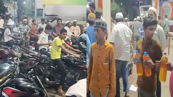 इंधन बंद राहण्याची अफवा, पेट्रोल पंपावर रांगाच रांगा...