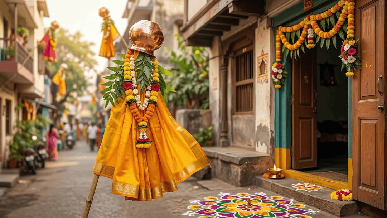 गुढी उंच उभार, टेन्शन सगळं खाली टाक! Success तुझ्या पायाशी येवो, आणि happiness तुझ्या खिशात राहो! Happy Gudi Padwa मित्रा!