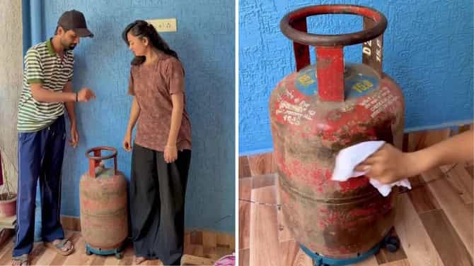 LPG Cylinder: ओला कपडा सांगेल किती उरलाय गॅस! सिलेंडरमध्ये LPG चेक करण्याचा देशी जुगाड Viral, 2 कोटी लोकांनी पाहिला Video