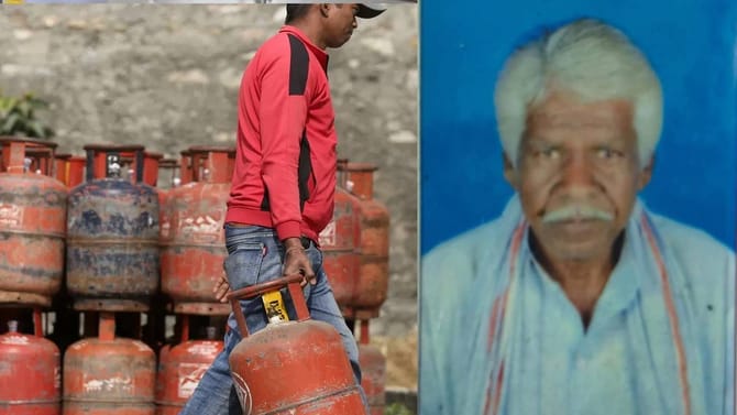 महाराष्ट्रात गॅस सिलेंडर टंचाईचा पहिला बळी, रांगेत उभे असतानाच...