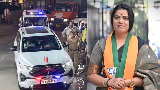 मुंबईच्या महापौर पुन्हा वादाच्या भोवऱ्यात! गाडीवरील दिवे चर्चेत