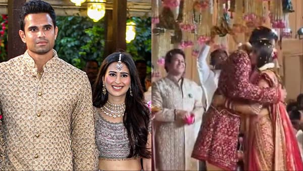 सानियाने फक्त एकच इशारा केला आणि अर्जुन तेंडुलकरने घेतलं मिठीत, पाहा Video लग्न लागताच काय झालं?