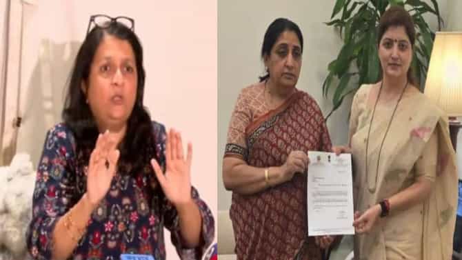 Anjali Damania on Rupali Chakankar : राजीनामा सोपवताना मॉडेलिंगसारखी पोझ, चेहऱ्यावर अहंकार - रुपाली चाकणकरांवर भडकल्या अंजली दमानिया