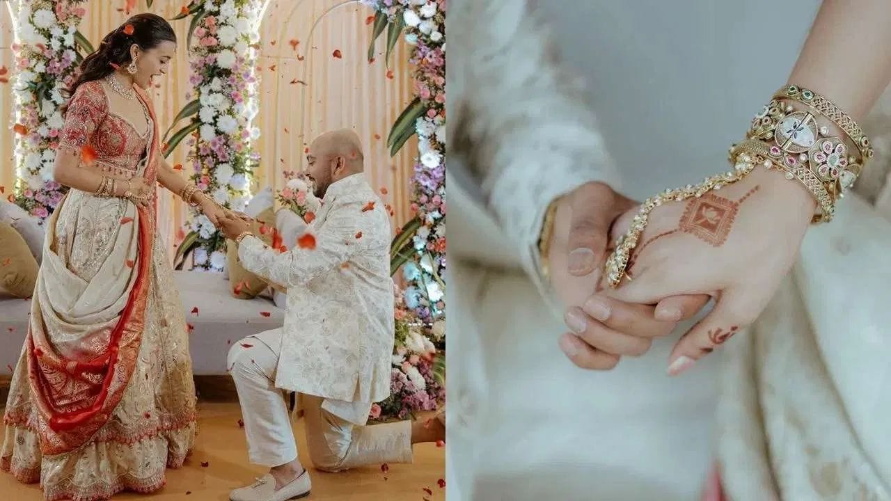 पृथ्वी शॉ याने एक फोटो शेअर केला आहे, ज्यात तो गुडघ्या वरुन बसून आक्रितीला एंगेजमेंटची रिंग घालत आहे. शॉने याने लिहिलेय की, "मैदानावर षटकार मारण्यापासून ते बाहेर आयुष्यभराच्या हिट्सपर्यंत. ही माझी परिपूर्ण खेळी."