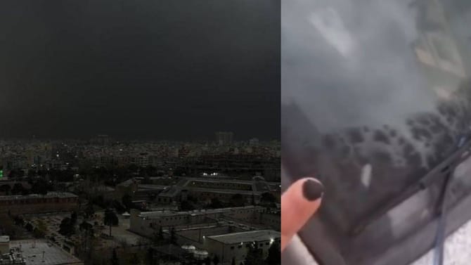 इराणमध्ये पर्यावरणाचे घातक रूप, थेट काळा पाऊस, सर्वत्र काळोखा थेट..