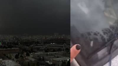 इराणमध्ये पर्यावरणाचे घातक रूप, थेट काळा पाऊस, सर्वत्र काळोखा थेट विनाशाकडे..