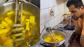 गॅस संपला तर अनोखा जुगाड! बापरे, हीटर रॉडने अन्न शिजवलं