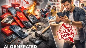 चिनी मोबाइलच्या लोकप्रियतेला ओहोटी, विक्री पहिल्यांदाच घसरली.