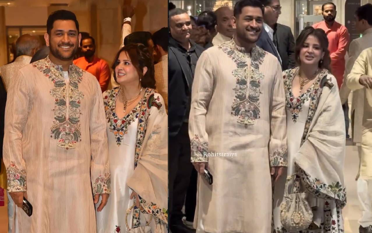 भारताला टी20 वर्ल्ड कप, वनडे वर्ल्ड कप आणि चॅम्पियन्स ट्रॉफीमध्ये विजय मिळवून देणारा एमएस धोनी हा त्याची पत्नी साक्षी धोनीसह अर्जुन आणि सानियाच्या लग्नाला उपस्थित होता.