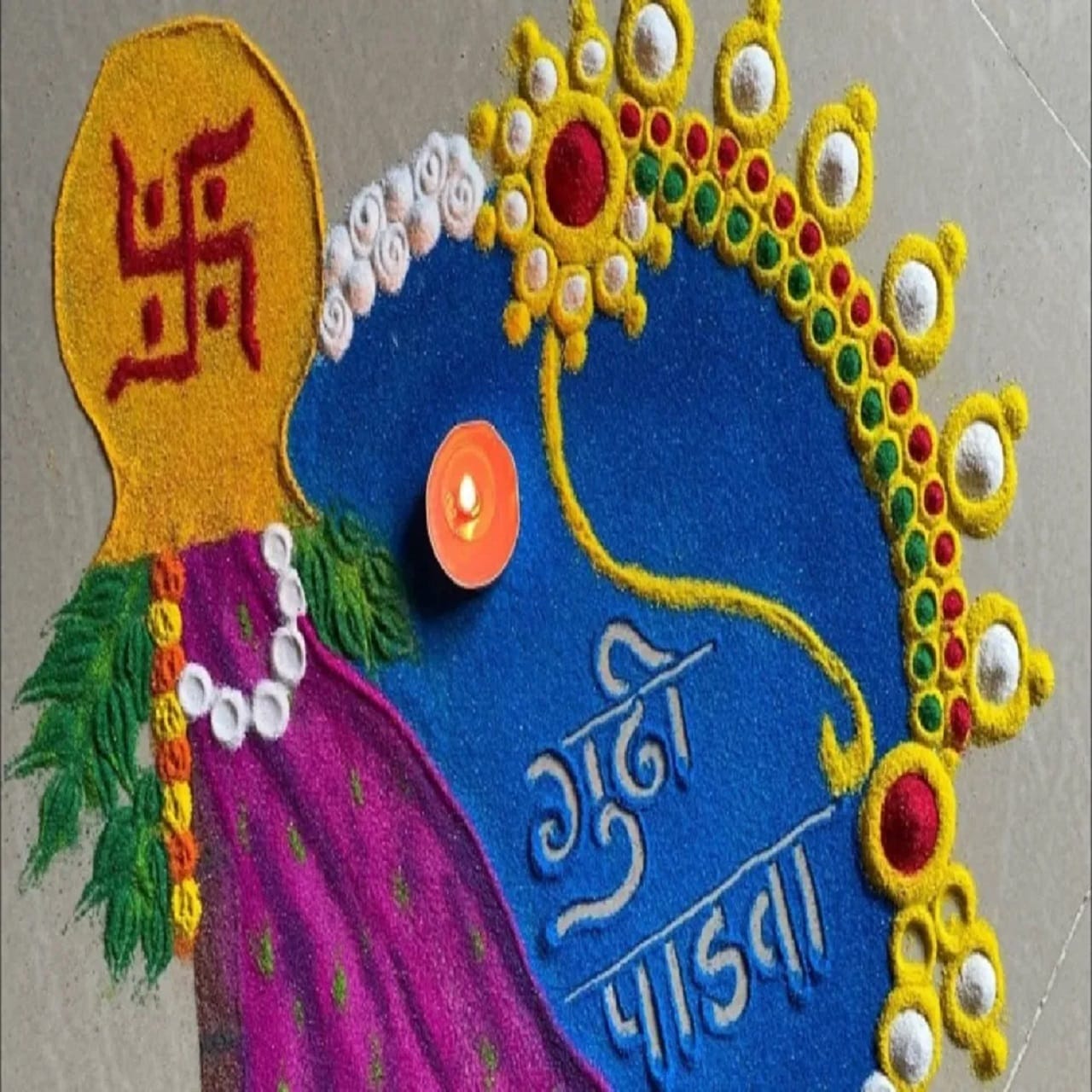 भारतीय संस्कृतीत कायम सण आणि उत्साहांना अधिक महत्त्व असतं. गुढी पाडवा म्हणजे नव्या वर्षाची सुरुवात... उद्या गुढी पाडवा आहे. संपूर्ण भारतात सध्या गुढी पाडव्याचा उत्साह पाहायला मिळत आहे. अशात दारात रांगोळी काढण्यासाठी फारसा वेळ पुरत नाही.