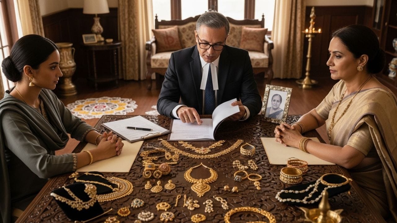 भारतीय वारसा हक्क कायद्यानुसार, दागिने ही स्व-अर्जित मालमत्ता मानली जाते. जर सासूबाईंनी त्यांच्या हयातीत कायदेशीर मृत्यूपत्र केले असेल, तर त्यातील तरतुदींनुसारच दागिन्यांचे वाटप होते. मृत्यूपत्रात त्यांनी सून, मुलगी किंवा अन्य कोणाचेही नाव वारस म्हणून नोंदवले असेल, तर कायदेशीररित्या त्याच व्यक्तीला तो हक्क मिळतो.