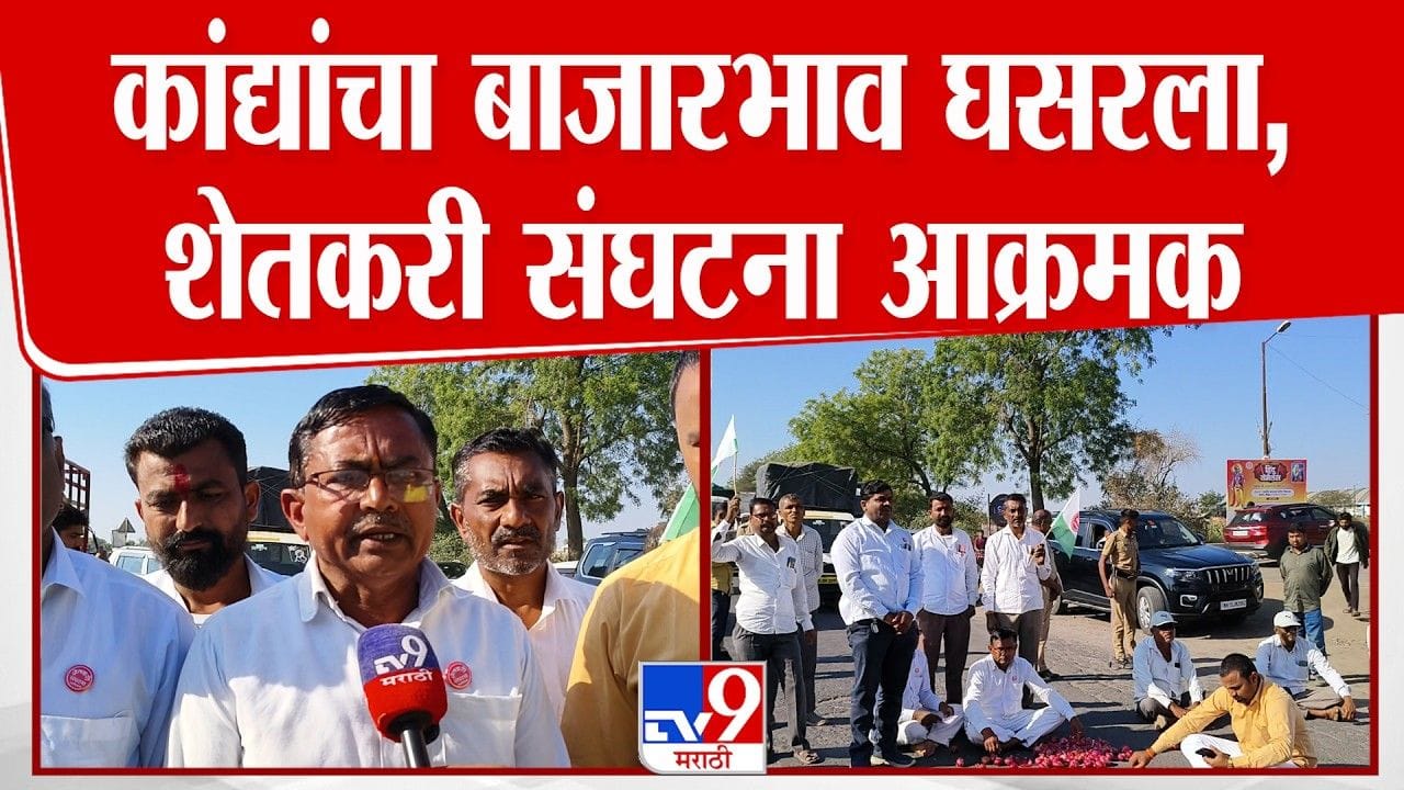 कांद्यांचा बाजारभाव घसरले, शेतकरी संघटना आक्रमक कांद्यांचा बाजारभाव घसरले, शेतकरी संघटना आक्रमक