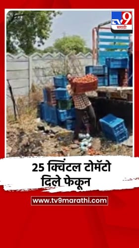 दर कोसळल्याने शेतकऱ्याचा संताप; 25 क्विंटल टोमॅटो फेकले