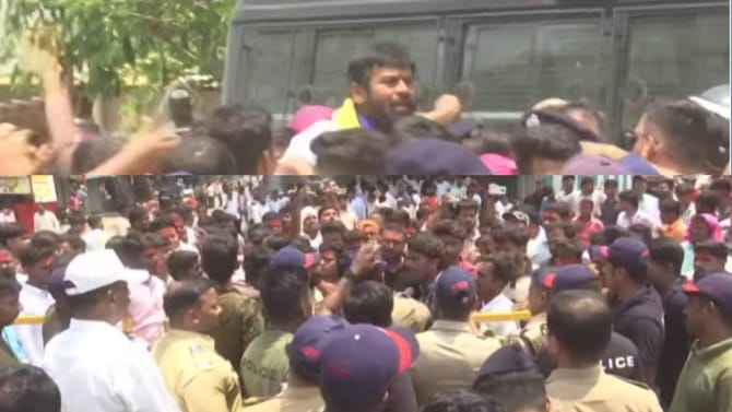 छत्रपती शिवरायांच्या पुतळ्यावरून तणाव, प्राध्यापक हाकेंचा ठिय्या