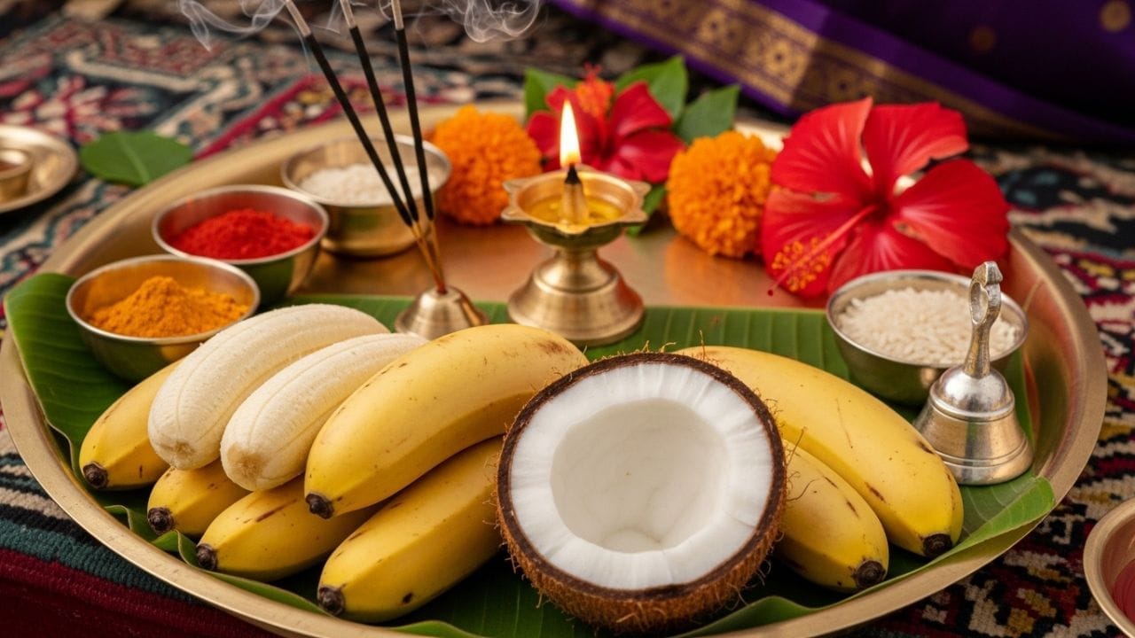 नारळ लावण्यासाठी संपूर्ण फळच जमिनीत पुरावे लागते. तर केळीचे झाड त्याच्या कंदापासून वाढते. यामुळे ही दोन्ही फळे नैसर्गिकरित्या अतिशय शुद्ध मानली जातात.