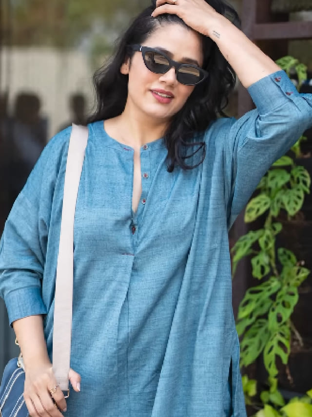 काळा गॉगल, निळा ड्रेस, गिरिजा ओकच्या समर लुकने लावलं चाहत्यांना वेड