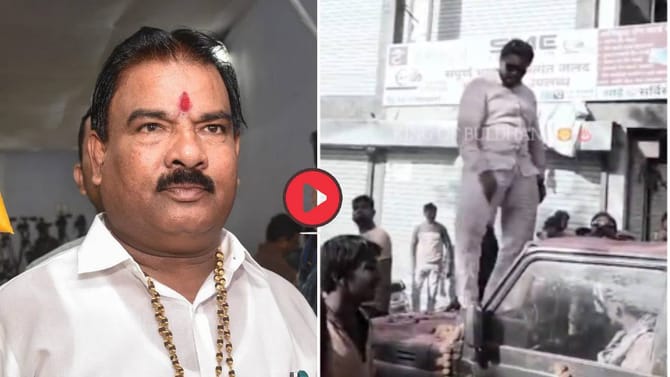 ये भाxxx दत्त्या..संजय गायकवाडांच्या मुलाची गुंडगिरी? कारवर उभेराहून..