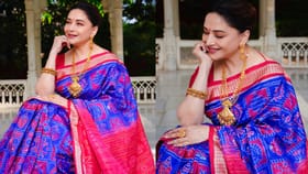 पारंपरिक साडीत माधुरीचा घायाळ करणारा लूक....