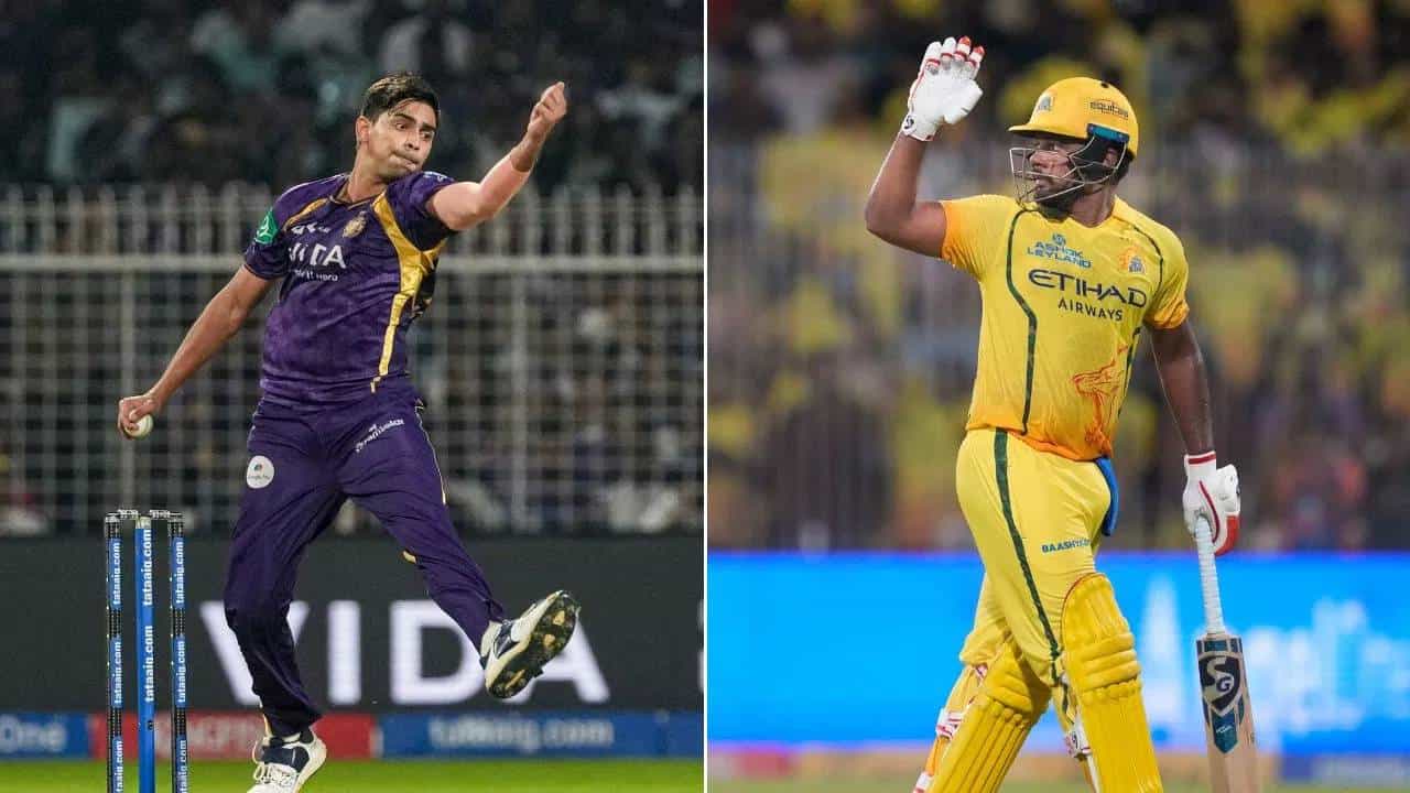 Video : कार्तिक त्यागीच्या वेगवान चेंडूवर संजू सॅमसन फसला, बॅट स्विंग व्हायच्या आतच स्टंप घेऊन गेला