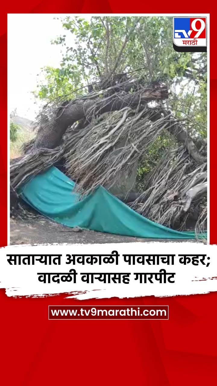 साताऱ्यात अवकाळी पावसाचा कहर; वादळी वाऱ्यासह गारपीट