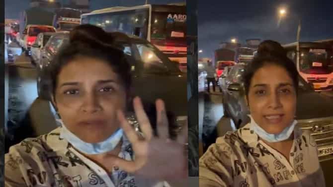 Sonali Kulkarni : 5 तास झाले, नक्की काय झालंय? काय चाललंय?; अभिनेत्री सोनाली कुलकर्णी ट्रॅफिक जामने वैतागली