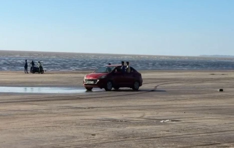 मिळालेल्या माहितीनुसार 16 एप्रिल रोजी सायंकाळी 5 वाजता हा प्रकार घडला आहे. या व्हिडीओमध्ये एक महिला कार चालक दिसत आहे. तिने आपल्या मुलांना दारांच्या खिडकीत उभे केले आहे. 