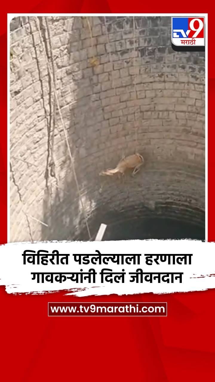 विहिरीत पडलेल्याला हरणाला गावकऱ्यांनी दिलं जीवनदान