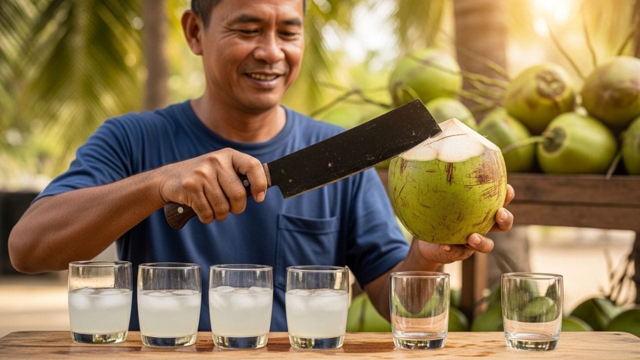 नारळ पाणी घेण्यापूर्वी त्याचा आकार बघणे खूप महत्त्वाचे आहे. जर नारळ वरून त्रिकोणी दिसत असेल, तर तो आतून पोकळ असण्याची शक्यता असते. त्याऐवजी गोल किंवा अंडाकृती आकाराचे नारळ घ्यावेत. त्यात पाणी जास्त असते.