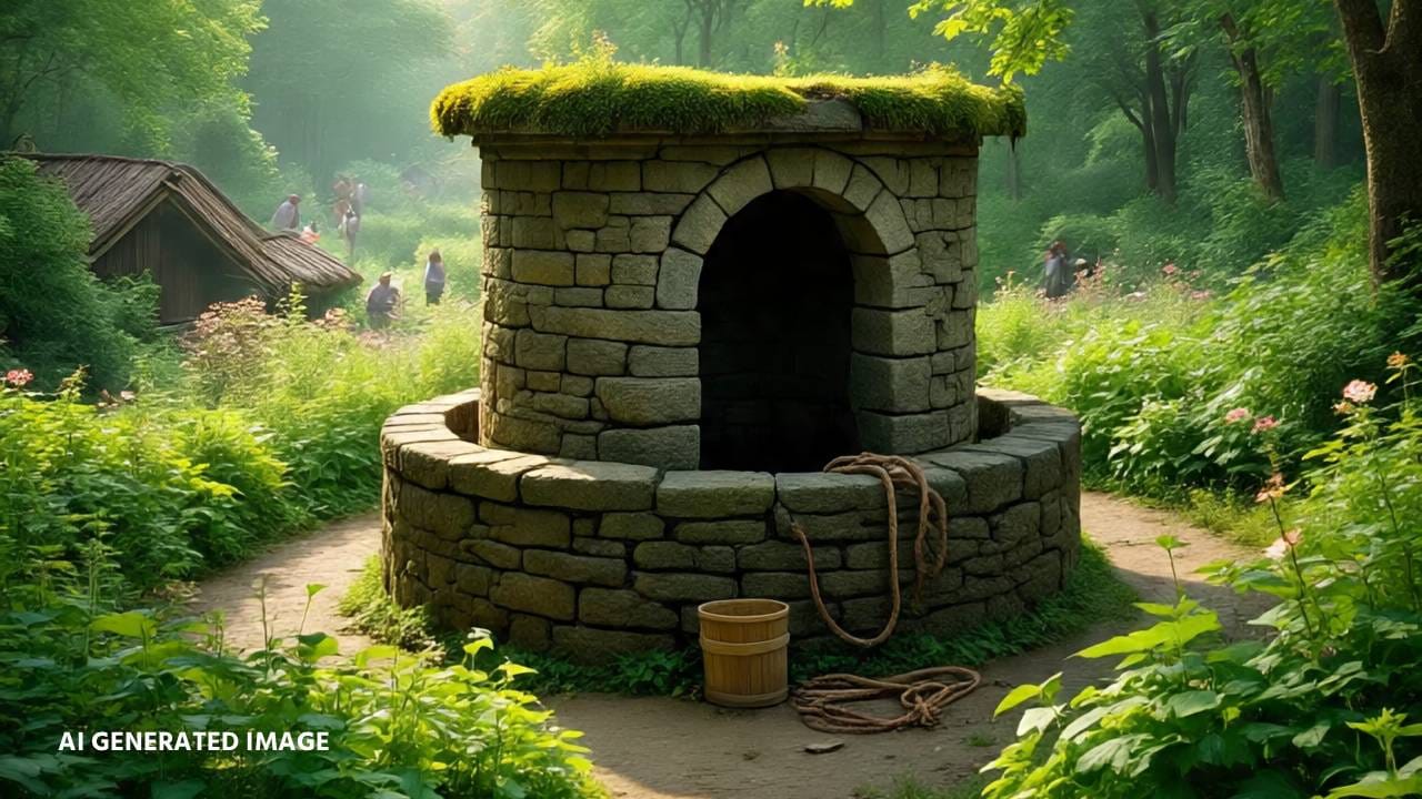 आता ही विहीर आटली आहे. ती मोडकळीसही आलेली आहे. म्हणूनच या विहिरीचा जीर्णोद्धार होणे गरजेचे आहे, अशी भावना तेथील लोक व्यक्त करतात. त्या गावात लग्न, बारसं किंवा अन्य कोणताही समारंभ याच विहिरीच्या आजूबाजूला होतो. (फोटो सौजन्य- मेटा एआय)