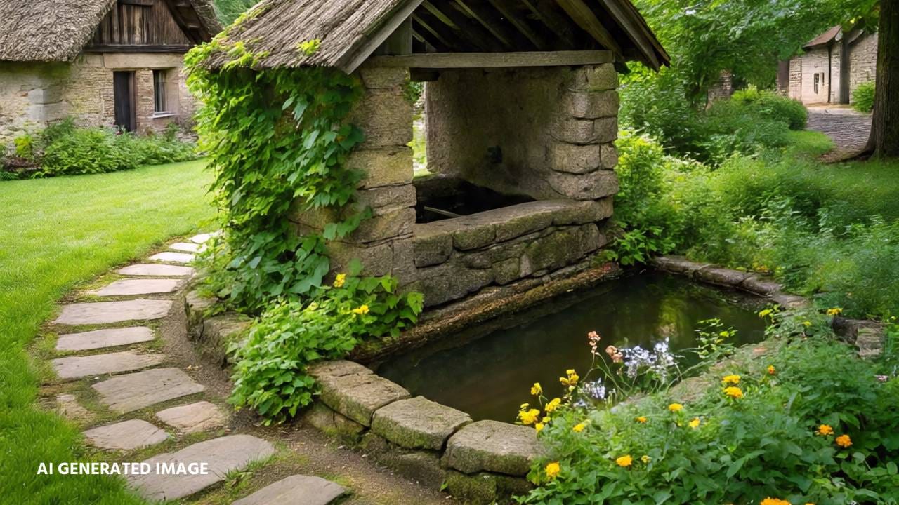 अगदी तशाच पद्धतीने आमच्याही गावातील विहिरीची डागडुजी करावी, अशी मागणी तेथील गावकरी व्यक्त करत आहेत. काहीही झालं तरी ही विहीर वाचली पाहिजे, ती आमची ओळख आहे, अशी भावना तेथील लोकांची आहे. (फोटो सौजन्य- मेटा एआय)