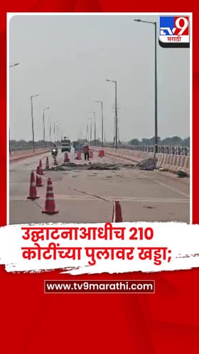 गडचिरोली - उद्घाटनाआधीच 210 कोटींच्या पुलावर खड्डा; कामाच्या गुणवत्तेवर प्रश्नचिन्ह