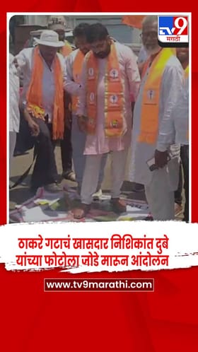 नंदुरबारमध्ये संतप्त शिवसैनिकांचे दुबे यांच्या प्रतिमेला जोडे मारत आंदोलन