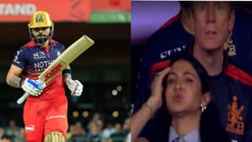 विराटचं अर्धशतक हुकताच अनुष्काचा पडला चेहरा, Reaction व्हायरल.