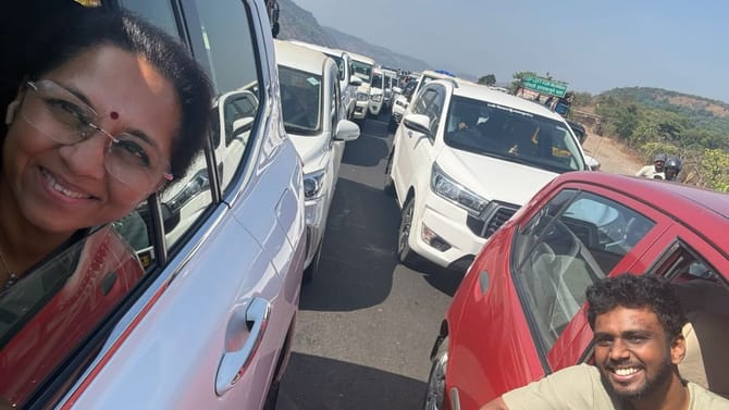 मुंबई पुणे एक्सप्रेस वे वर वाहनांच्या मोठ्या रांगा, सुप्रिया सुळे..