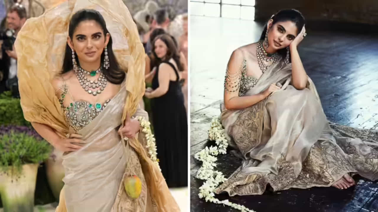 Met Gala 2026 या फॅशनच्या सर्वात मोठ्या मंचावर यंदा ईशा अंबानी हिने आपल्या कलात्मक लूकने सर्वांचे लक्ष वेधून घेतले. भारतीय परंपरा, शिल्पकला आणि आधुनिक कुट्योर यांचा अप्रतिम संगम तिच्या वेशभूषेत पाहायला मिळाला. विशेष म्हणजे, आई निता अंबानीच्या दागिन्यांचा वापर, निजामकालीन सरपेच आणि 150 तासांत तयार झालेला खास गजरा यांसारख्या घटकांनी तिचा लूक अधिकच उठावदार बनवला.